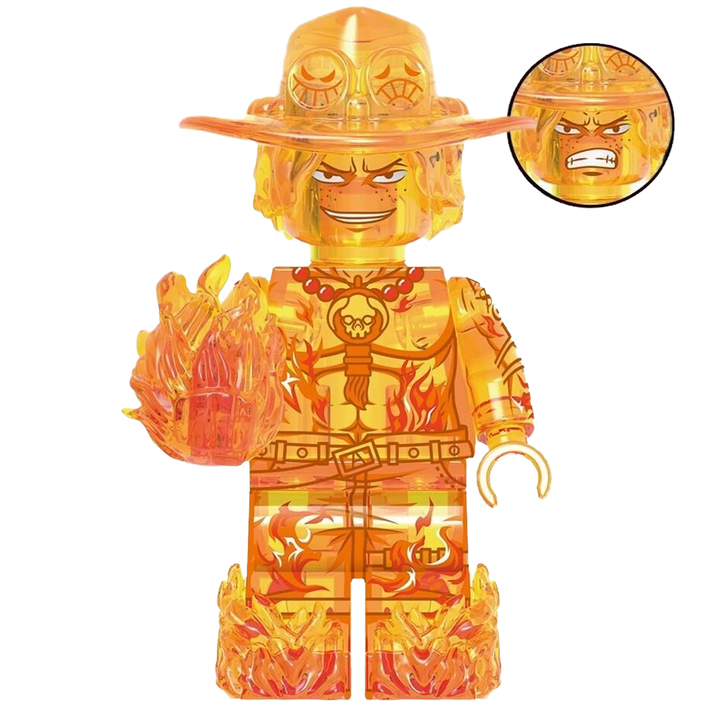 "PORTGAS D. ACE ON FIRE" One Piece Brick Figure