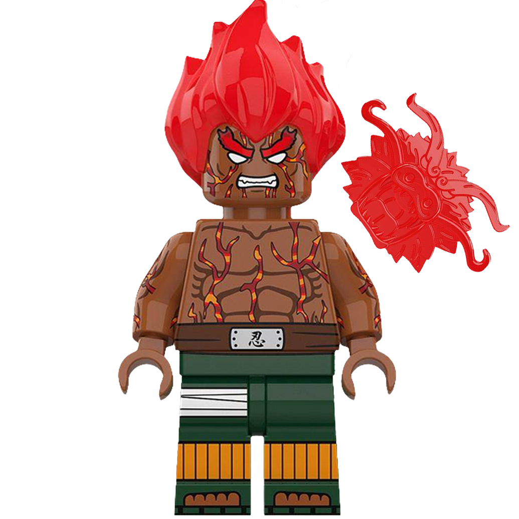 "MIGHT GUY EIGHT GATES" Naruto Brick Figure