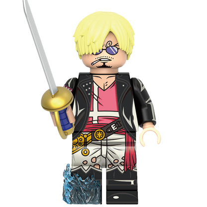 "BLACK LEG SANJI" One Piece Brick Figure